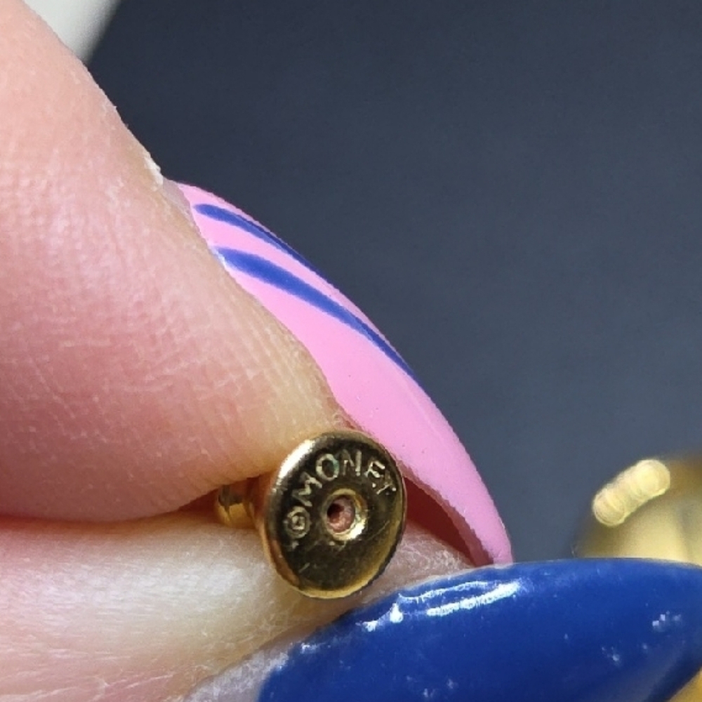 Vintage Monet Gold Heart Post Earrings - Picture 5 of 6